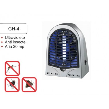 Aparat anti insecte cu lampa UV( 1x4W) si ventilator GH-4( 50 mp)